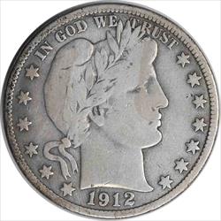 1912-D Barber Silver Half Dollar Choice VG Uncertified