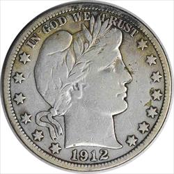 1912-S Barber Silver Half Dollar F Uncertified