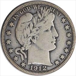 1912-S Barber Silver Half Dollar Choice F Uncertified