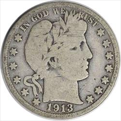 1913 Barber Silver Half Dollar G Uncertified