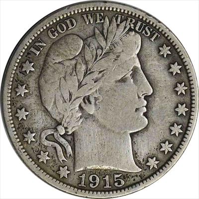 1915-S Barber Silver Half Dollar F Uncertified