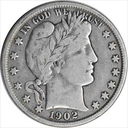 1902 Barber Silver Half Dollar F Uncertified