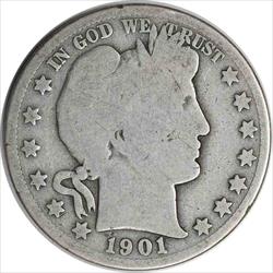 1901-S Barber Silver Half Dollar G/AG Uncertified