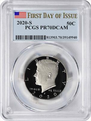 2020-S Kennedy Clad Half Dollar PR70DCAM First Day of Issue PCGS