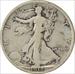 1918-D Walking Liberty Silver Half Dollar F Uncertified