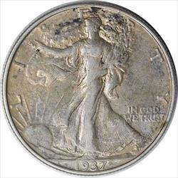 1937 Walking Liberty Silver Half Dollar EF Uncertified
