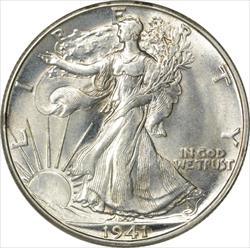 1941-D Walking Liberty Silver Half Dollar AU58 Uncertified
