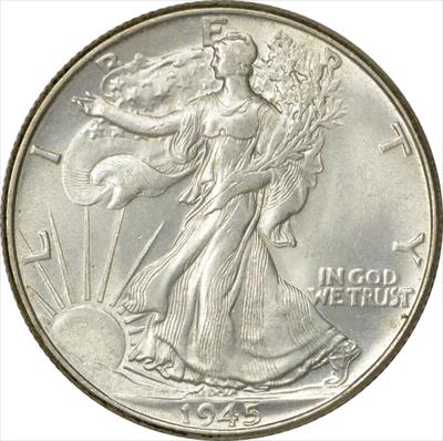 1945 Walking Liberty Silver Half Dollar MS60 Uncertified