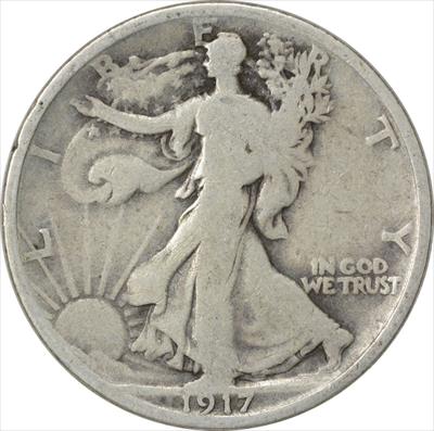 1917 Walking Liberty Silver Half Dollar VG Uncertified