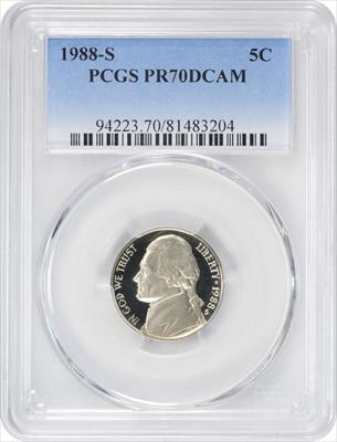1988-S Jefferson Nickel PR70DCAM PCGS