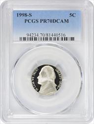 1998-S Jefferson Nickel PR70DCAM PCGS