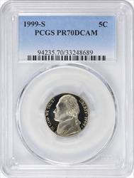 1999-S Jefferson Nickel PR70DCAM PCGS