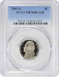 2003-S Jefferson Nickel PR70DCAM PCGS