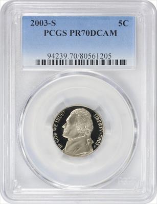 2003-S Jefferson Nickel PR70DCAM PCGS