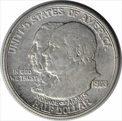 Monroe Commemorative Silver Half Dollar 1923-S AU Uncertified