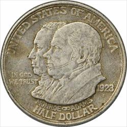 Monroe Commemorative Silver Half Dollar 1923-S EF Uncertified