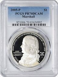2005-P Marshall Commemorative Silver Dollar PR70DCAM PCGS