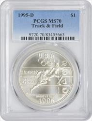 1995-D Track & Field Commemorative Silver Dollar MS70 PCGS