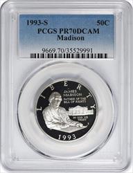 1993-S Madison Commemorative Half Dollar PR70DCAM PCGS