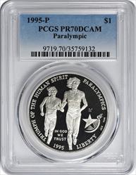1995-P Paralympic (Blind Runner) Commemorative Silver Dollar PR70DCAM PCGS