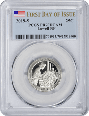 2019-S Lowell National Park Quarter PR70DCAM Clad First Day of Issue PCGS