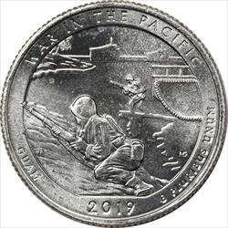 2019-W War in the Pacific National Park Quarter Brilliant Uncirculated Uncertified