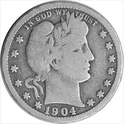 1904-O Barber Silver Quarter VG Uncertified