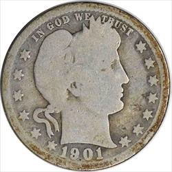 1901-O Barber Silver Quarter G Uncertified