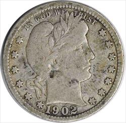 1902-O Barber Silver Quarter F Uncertified