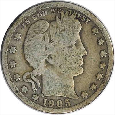 1905-S Barber Silver Quarter G Uncertified