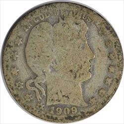 1909-O Barber Silver Quarter AG Uncertified