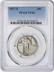 1927-S Standing Liberty Silver Quarter VF20 PCGS