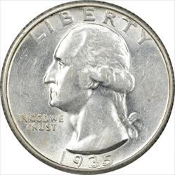 1935-S Washington Silver Quarter AU58 Uncertified