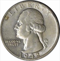 1942-S Washington Silver Quarter MS60 Uncertified