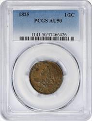 1825 Half Cent AU50 PCGS
