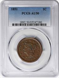 1851 Large Cent AU50 PCGS
