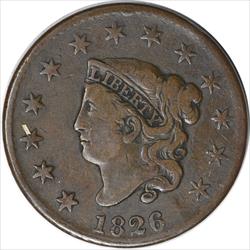 1826 Large Cent VG Uncertified