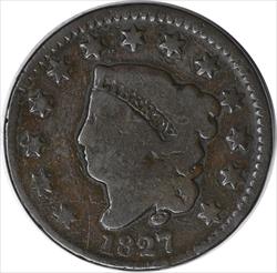 1827 Large Cent VG Uncertified