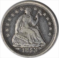 1853 Liberty Seated Silver Half Dime Arrows EF Uncertified