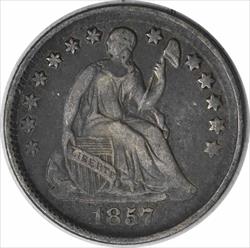 1857 Liberty Seated Silver Half Dime Choice VF Uncertified