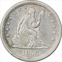1858-S Liberty Seated Quarter EF Uncertified #928