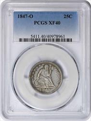 1847-O Liberty Seated Silver Quarter EF40 PCGS