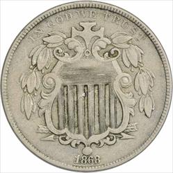 1868 Shield Nickel VF Uncertified