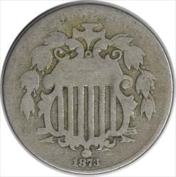 1873 Shield Nickel Open 3 G Uncertified