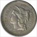 1867 Three Cent Nickel AU58 Uncertified