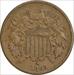 1869 Two Cent Piece VF Uncertified