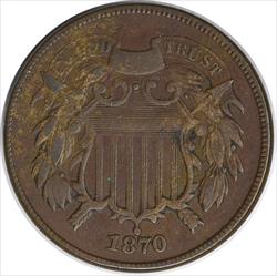 1870 Two Cent Piece Choice F Uncertified