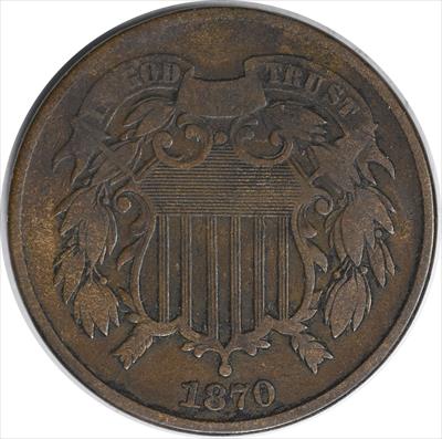 1870 Two Cent Piece F Uncertified