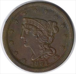 1851 Half Cent Choice EF Uncertified #1027