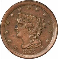1855 Half Cent AU Uncertified #219